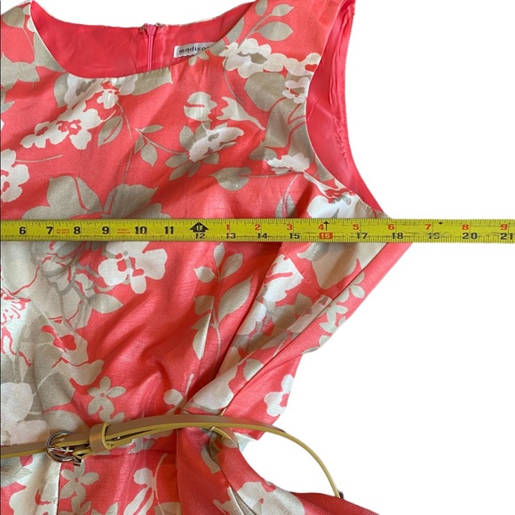 Madison Leigh Pink with Cream Florals Vintage Style Dress - Picture 7 of 12